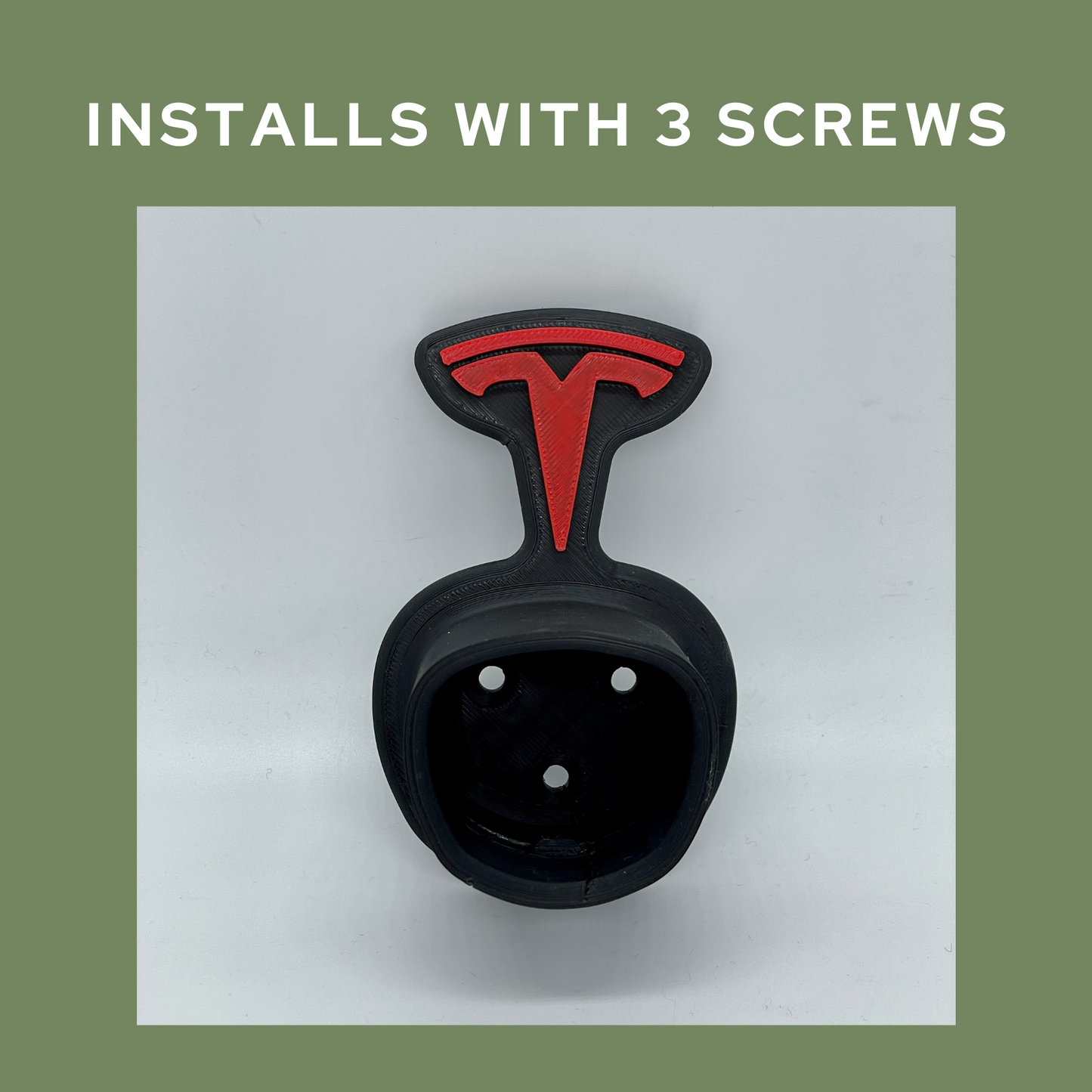 Tesla Charging Plug Holder / Dock with 3D Tesla Logo